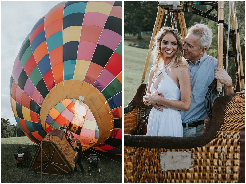 hot air balloon engagement session 