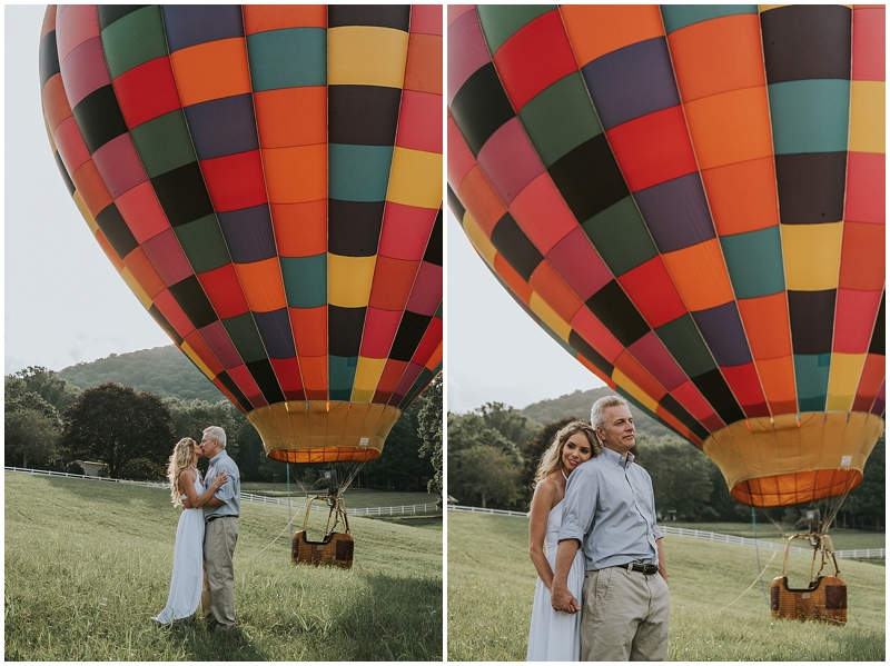 hot air balloon engagement session north carolina 