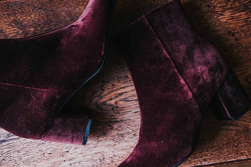 burgundy velvet booties 