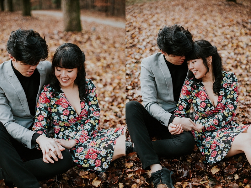 autumn engagement session Raleigh