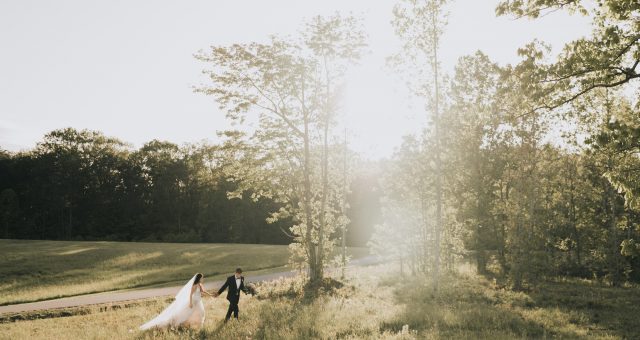 Luna's Trail Farm Wedding near Winston Salem, NC Featuring Monique Lhuillier Gown | Ashley + Zach
