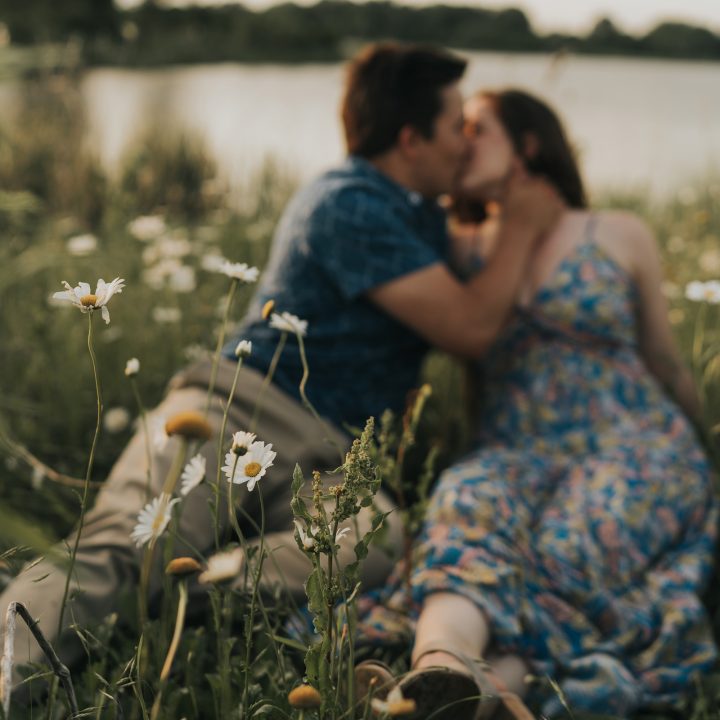 Outdoor Chicago Engagement Session in a Wildflower Field | Sarah + James