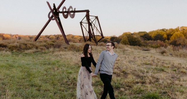 Raleigh Engagement Session at NCMA with an Adorable Corgi Dog | Michelle + Jake
