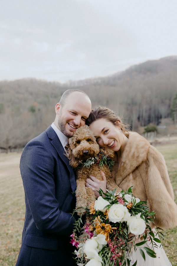 Dog at Wedding with floral collar