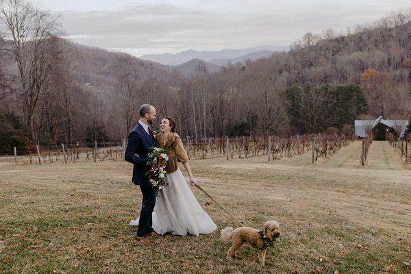 Dog at Wedding with floral collar