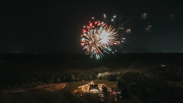 Firework wedding reception