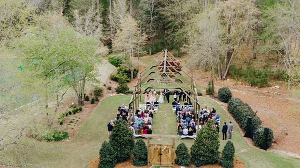 Wedding Drone Photos Chapel Hill Carriage House