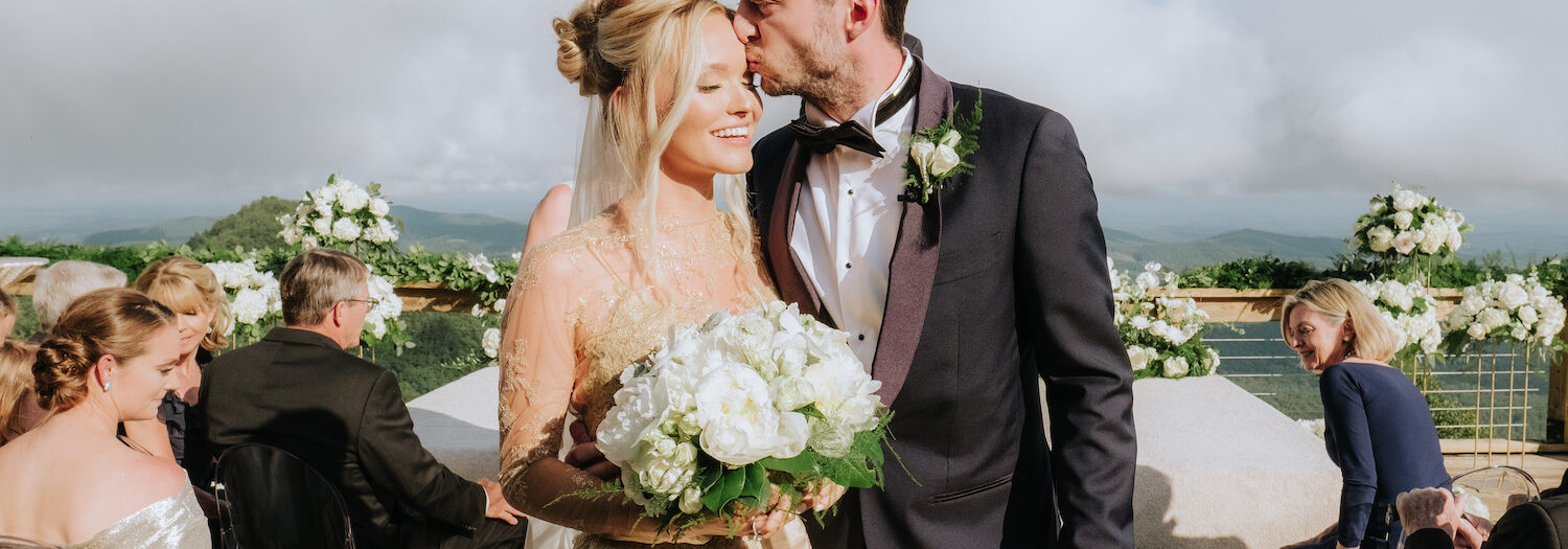 Opulant Mountaintop Primland Wedding with Custom Gold Vera Wang Gown | Kathryn + Charles