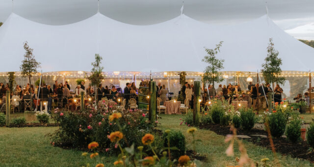 Gorgeous Backyard Wedding on Private Estate Feat. Funky Fashions and an Upscale Garden Themed Sperry Tent